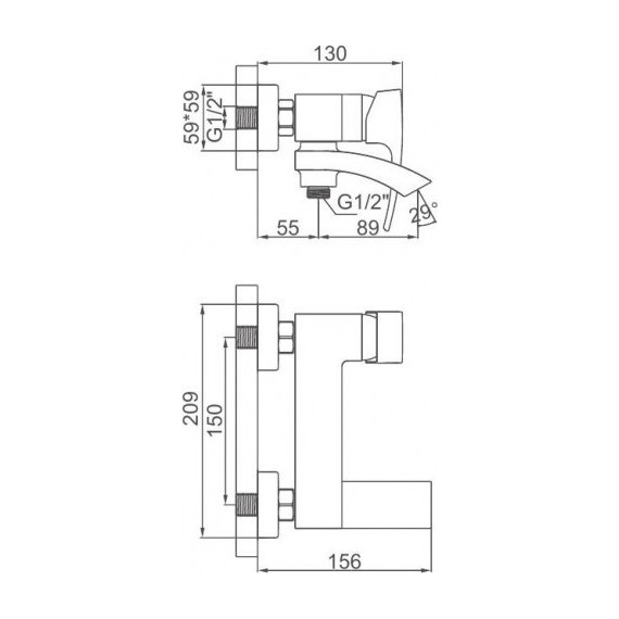 Смеситель для ванны Gerhans K13314D, оружейная сталь фото 2