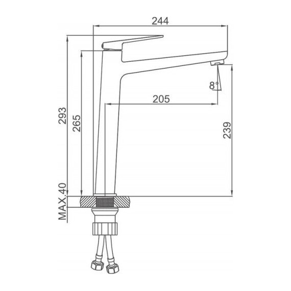 Смеситель для раковины высокий Ledeme L1191BR, бронза - 2 Смеситель для раковины высокий Ledeme L1191BR, бронза фото 2