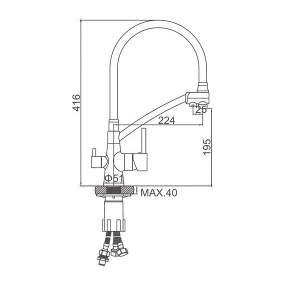 Смеситель для кухни Ledeme L4855D-12, оружейная сталь фото 5