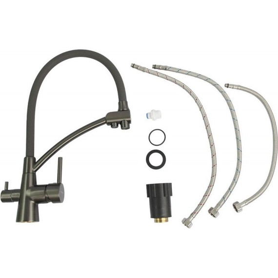 Смеситель для кухни Ledeme L4855D-12, оружейная сталь фото 3