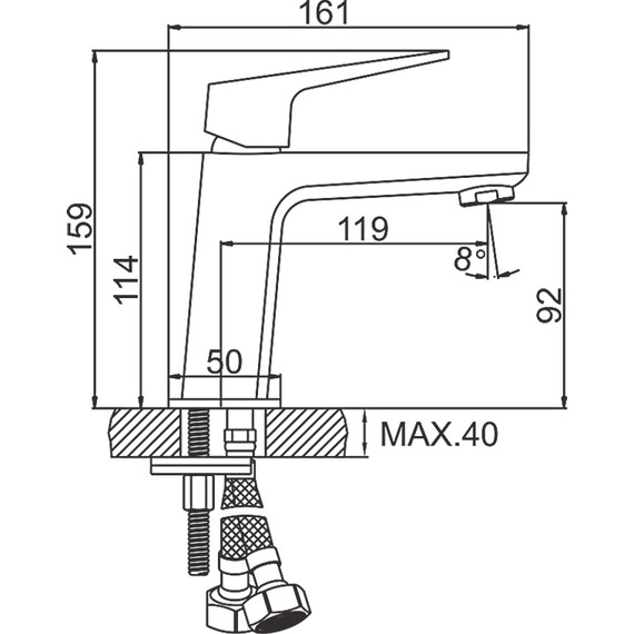 Смеситель для раковины Ledeme L1081B, чёрный - 2 Смеситель для раковины Ledeme L1081B, чёрный фото 2