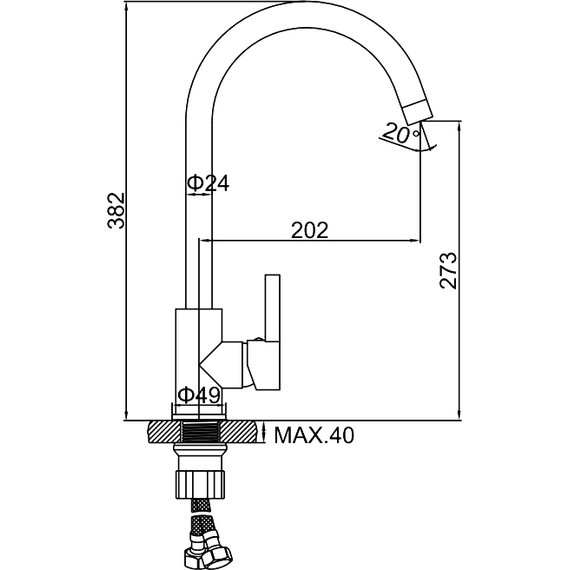 Смеситель для кухни Ledeme L4299D, оружейная сталь фото 2