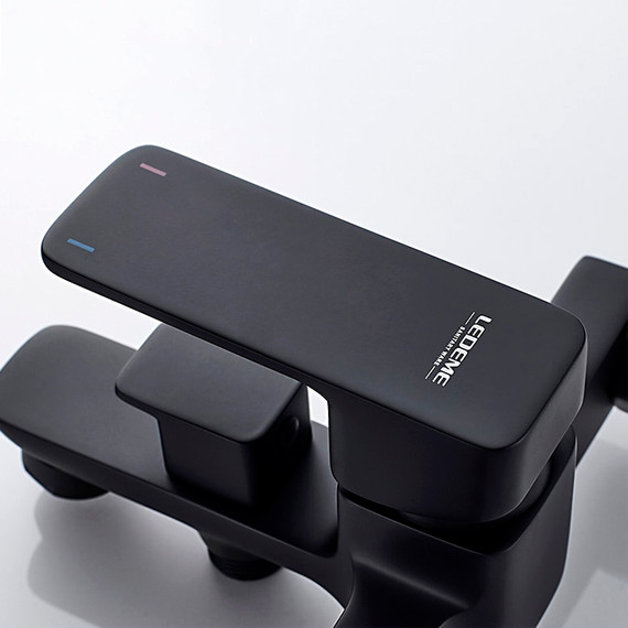 Смеситель для ванны Ledeme L3280B, чёрный фото 6