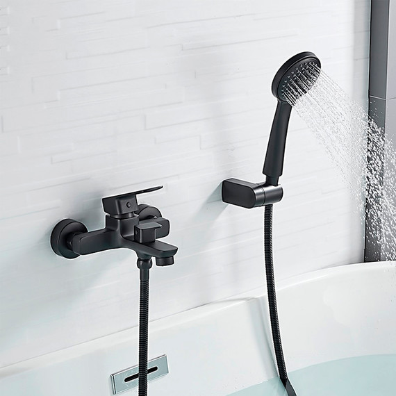 Смеситель для ванны Ledeme L3280B, чёрный фото 13