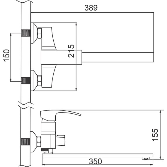 Смеситель для ванны Gerhans K13114Y, золотой сатин, Цвет производителя: золотой сатин фото 2