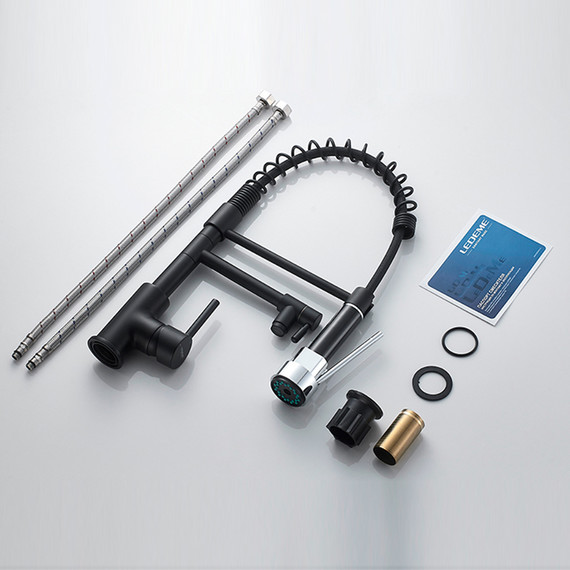 Смеситель для кухни Ledeme L4799B, чёрный фото 10