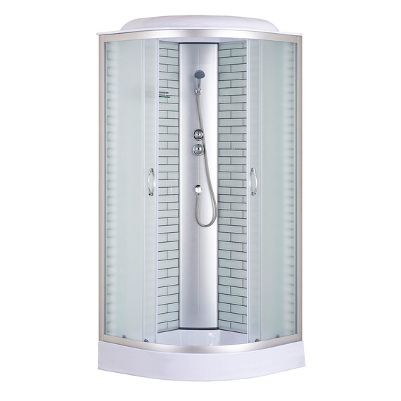 Душевая кабина Loranto 90x90 см CS-6690-13FW 90, хром/матовое фото 