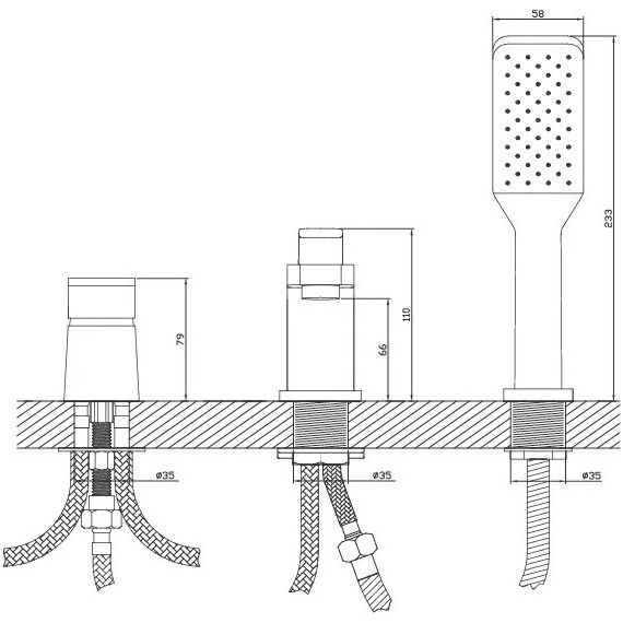 Смеситель для ванны Diadonna D80-111106 фото 4