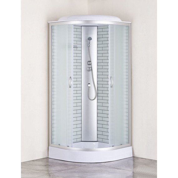 Душевая кабина Loranto 90x90 см CS-6690-13FW 90, хром/матовое фото 2