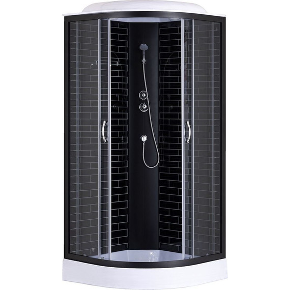 Душевая кабина Loranto 90x90 см CS-6690-13GB 90, чёрный/прозрачное фото 