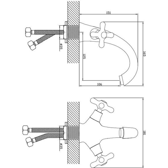 Смеситель для раковины Diadonna D82-110314G, бронза фото 2