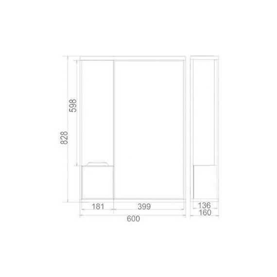 Комплект мебели Mirsant Soho Quadro 60 см (тумба + зеркало) фото 9