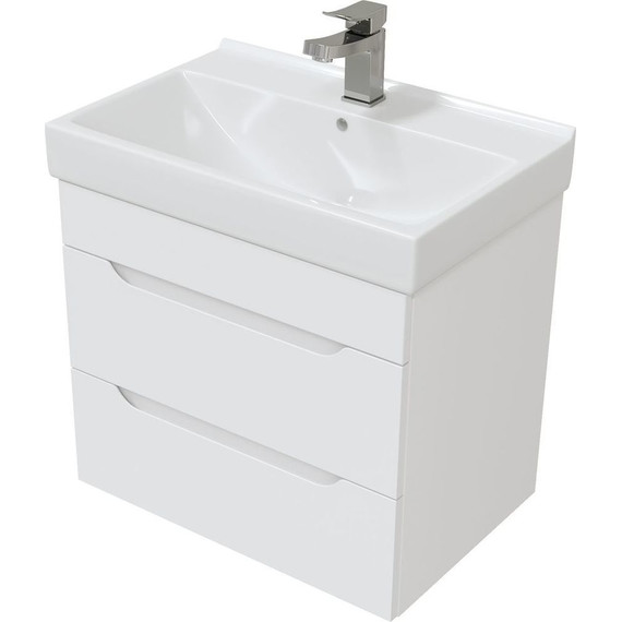 Комплект мебели Mirsant Soho Quadro 60 см (тумба + зеркало) фото 2