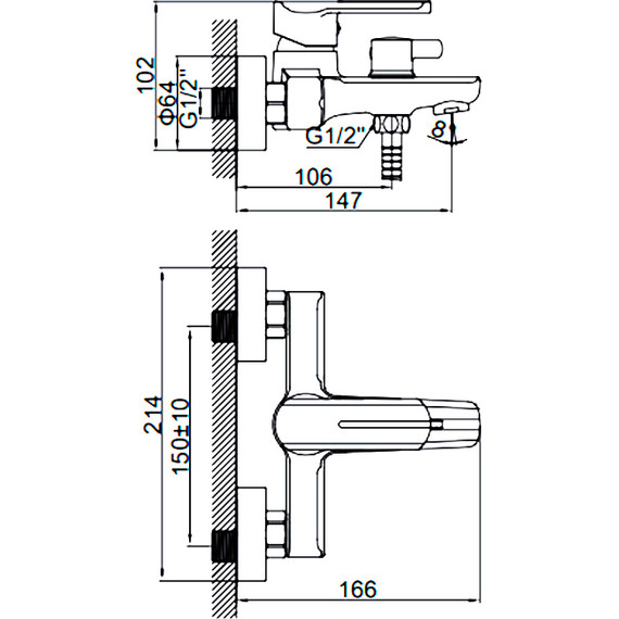 Смеситель для ванны Ledeme L3266 фото 11