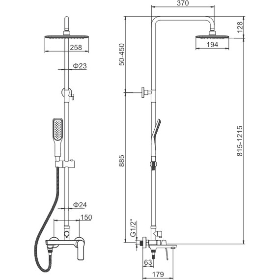 Душевая стойка Ledeme L2414 - 2 Душевая стойка Ledeme L2414 фото 2