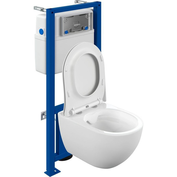 Инсталляция с подвесным унитазом комплект: Cersanit LINK PRO LP 64916 с подвесным унитазом Brasko Smart CO DPL EO SLIM сиденье дюропласт, крепление фото 2