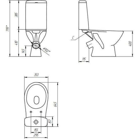 Унитаз-компакт Cersanit Just KO-JUS031-3/6-PL с крышкой микролифт - 7 Унитаз-компакт Cersanit Just KO-JUS031-3/6-PL с крышкой микролифт фото 7