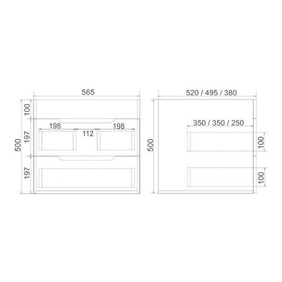 Комплект мебели Mirsant Soho Quadro 60 см (тумба + зеркало + пенал) - 12 Комплект мебели Mirsant Soho Quadro 60 см (тумба + зеркало + пенал) фото 12
