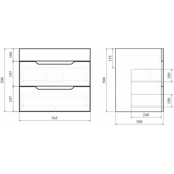 Комплект мебели Mirsant Soho Quadro 60/2 см c доводчиком (тумба + зеркало) - 7 Комплект мебели Mirsant Soho Quadro 60/2 см c доводчиком (тумба + зеркало) фото 7