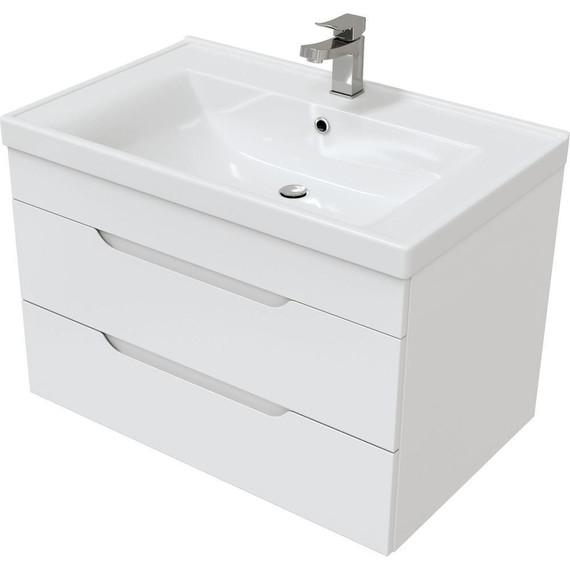 Комплект мебели Mirsant Soho Quadro 80/2 см c доводчиком (тумба + зеркало) - 2 Комплект мебели Mirsant Soho Quadro 80/2 см c доводчиком (тумба + зеркало) фото 2