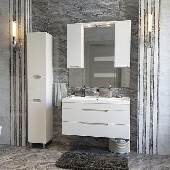Комплект мебели Mirsant Soho Quadro 80/2 см c доводчиком (тумба + зеркало) - 5 Комплект мебели Mirsant Soho Quadro 80/2 см c доводчиком (тумба + зеркало) фото 5