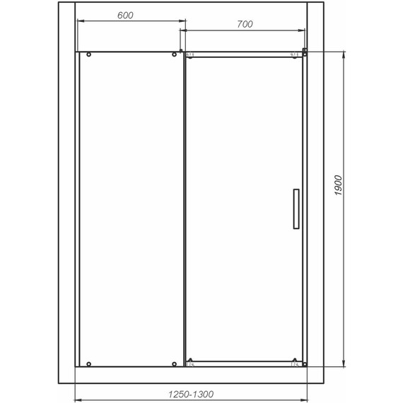 Душевая дверь Mirsant Neo 125-130 см, хром/прозрачное - 5 Душевая дверь Mirsant Neo 125-130 см, хром/прозрачное фото 5