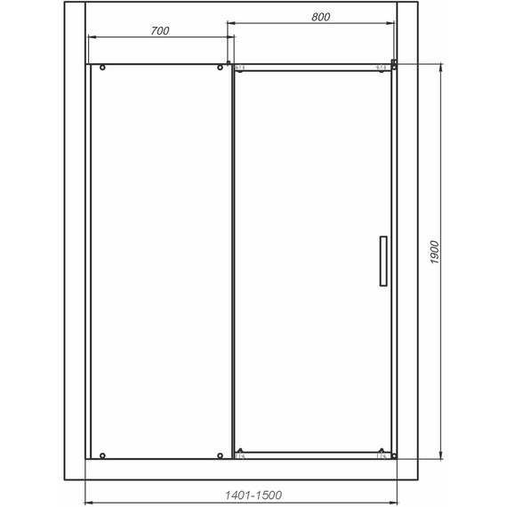 Душевая дверь Mirsant Neo 141-150 см, хром/прозрачное фото 5