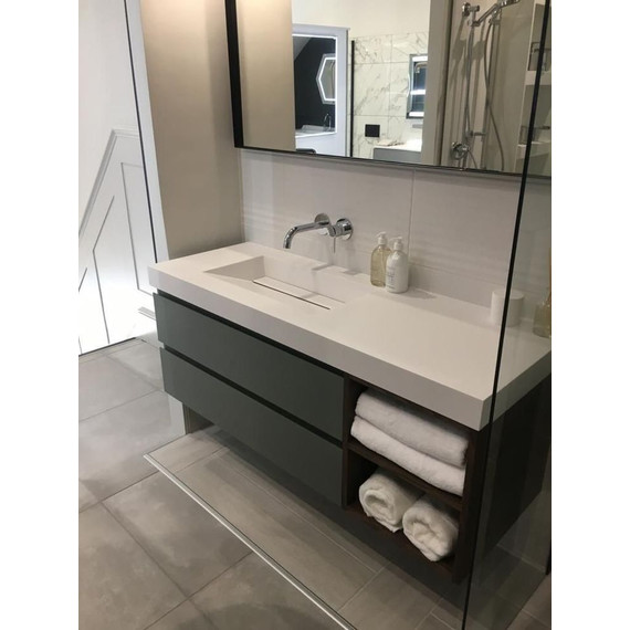 Дизайнерская раковина из керамогранита 80х60 см, цвет индивидуальный фото 5