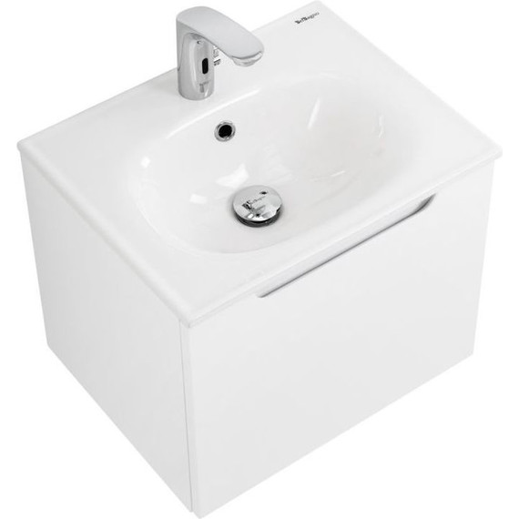 Тумба подвесная с раковиной BelBagno ETNA-600-1C-SO-BL-P 60 см, Bianco Lucido, Цвет фасада: Bianco Lucido фото 
