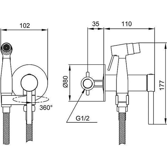 Набор для гигиенического душа Gappo G7206 (со скрытой частью) - 2 Набор для гигиенического душа Gappo G7206 (со скрытой частью) фото 2