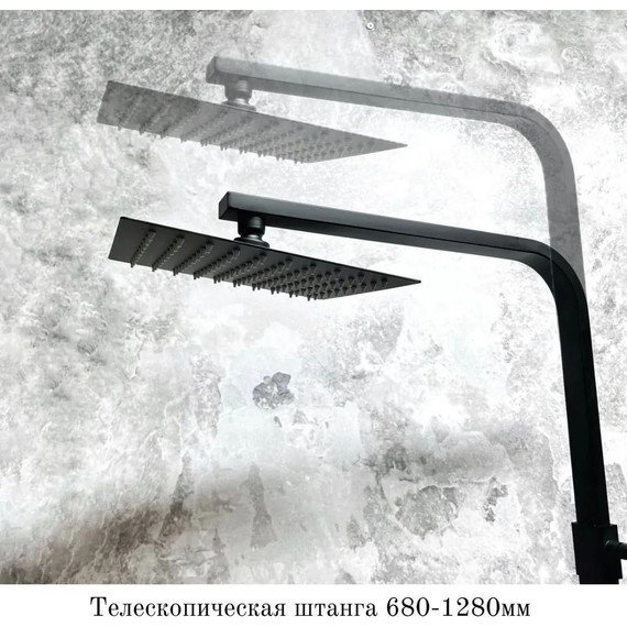 Душевой комплект Haiba: Душевая стойка HB23803-7 + смеситель для раковины HB10803-7, цвет чёрный - 7 Душевой комплект Haiba: Душевая стойка HB23803-7 + смеситель для раковины HB10803-7, цвет чёрный фото 7