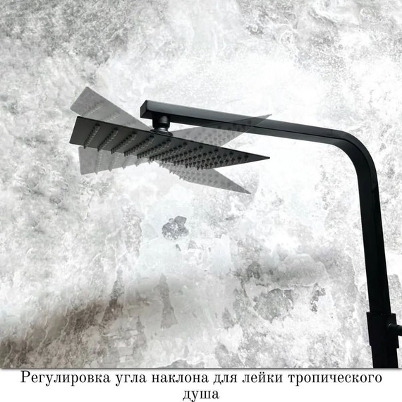 Душевой комплект Haiba: Душевая стойка HB23803-7 + смеситель для раковины HB10803-7, цвет чёрный - 8 Душевой комплект Haiba: Душевая стойка HB23803-7 + смеситель для раковины HB10803-7, цвет чёрный фото 8