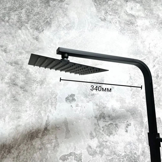 Душевой комплект Haiba: Душевая стойка HB23803-7 + смеситель для раковины HB10803-7, цвет чёрный - 14 Душевой комплект Haiba: Душевая стойка HB23803-7 + смеситель для раковины HB10803-7, цвет чёрный фото 14