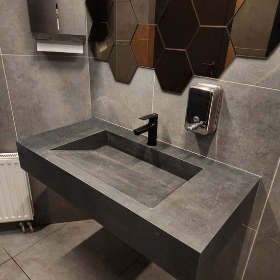 Дизайнерская раковина из керамогранита 60х60 см, цвет индивидуальный фото 2