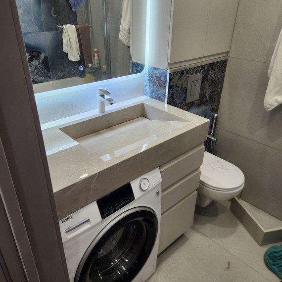 Дизайнерская раковина из керамогранита 80х60 см, цвет индивидуальный фото 6