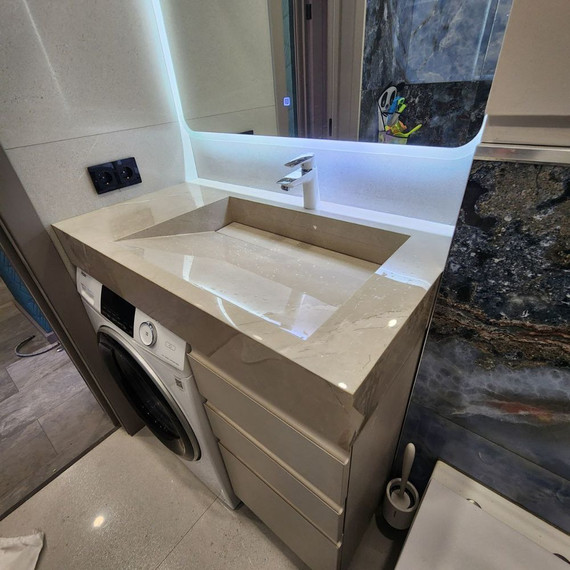 Дизайнерская раковина из керамогранита 80х60 см, цвет индивидуальный фото 9