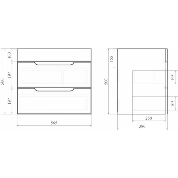 Комплект мебели Mirsant Soho Quadro 60 см (тумба + зеркало) - 12 Комплект мебели Mirsant Soho Quadro 60 см (тумба + зеркало) фото 12