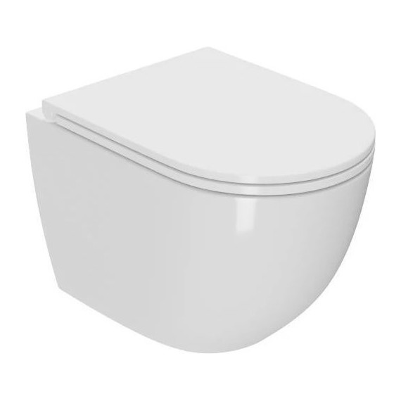 Унитаз подвесной безободковый Sintesi Evi SIN-TS-EVI-152 с крышкой микролифт (система смыва Торнадо) - 2 Унитаз подвесной безободковый Sintesi Evi SIN-TS-EVI-152 с крышкой микролифт (система смыва Торнадо) фото 2