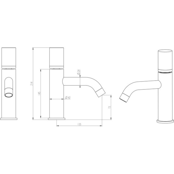 Смеситель для раковины Boheme Stick 121-BB.2, чёрный матовый - 2 Смеситель для раковины Boheme Stick 121-BB.2, чёрный матовый фото 2