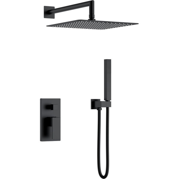 Верхний душ Boheme Qubic 300x300 мм 421-B, чёрный матовый фото 2