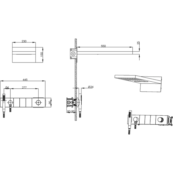 Душевая система для душа Boheme Zodiac 132-G, gold фото 3
