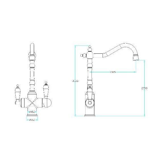 Смеситель для кухни Boheme Medici Ripresa Crystal 111-BSW, бронза фото 4