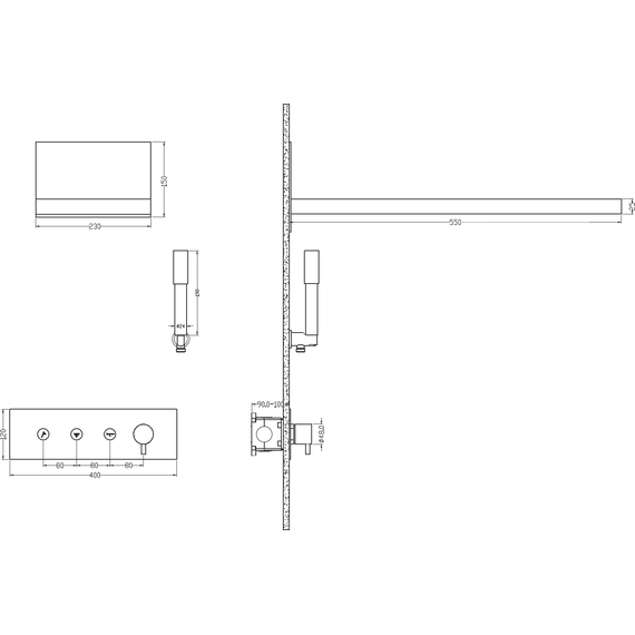 Душевая система для душа Boheme Fusion 130-MG, золото фото 2