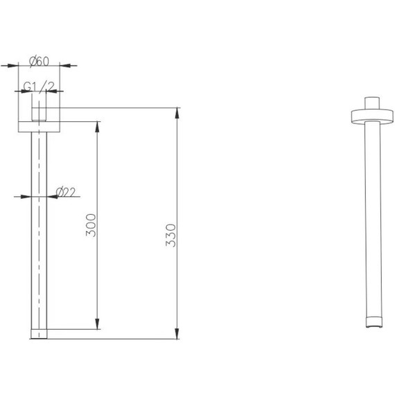 Кронштейн потолочный для верхнего душа Boheme UNO 629-UNO-MW, matt white фото 2