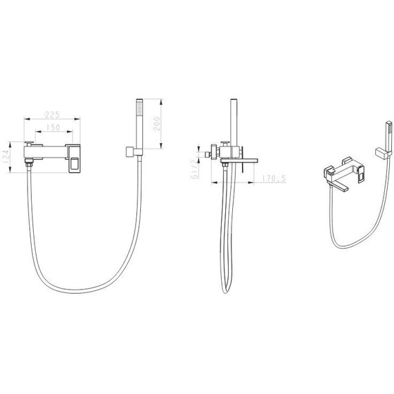 Смеситель для ванны Boheme Q 143-WCR, белый фото 2