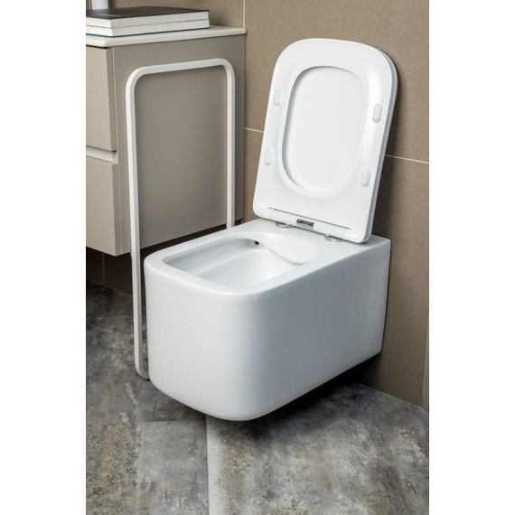 Унитаз подвесной безободковый Boheme Mane 970-SET-MW с крышкой микролифт фото 4