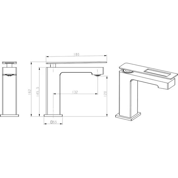 Смеситель для раковины Boheme Q 141-CRB.2, чёрный - 2 Смеситель для раковины Boheme Q 141-CRB.2, чёрный фото 2