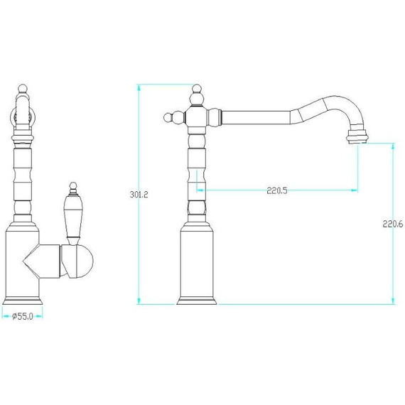 Смеситель для кухни Boheme Medici Ripresa 111-PR, бронза фото 2