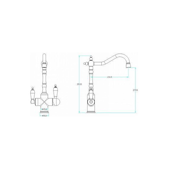 Смеситель для кухни Boheme Tradizionale Cromo 113-CRST, chrome фото 2