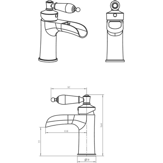Смеситель для раковины Boheme Vogue Bronze 201-MR-B, чёрный - 4 Смеситель для раковины Boheme Vogue Bronze 201-MR-B, чёрный фото 4